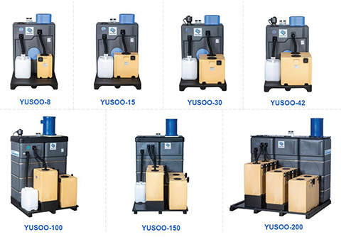 環(huán)保型空壓系統(tǒng)廢油處理設(shè)備YUSOO-8這個系列的全家福
